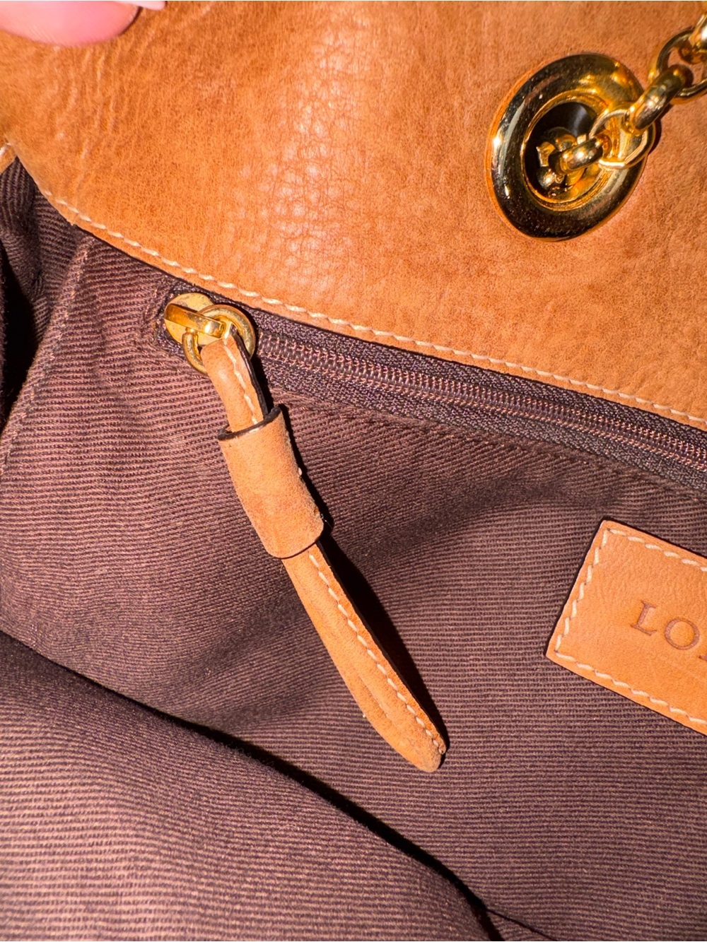 Loewe Leather Shopper Tote/King Tote with Gold Chain Handles - Picture 11 of 16
